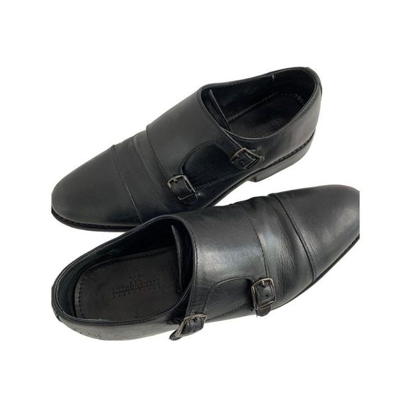 Men’s Anthony Veer Roosevelt Double Monk Strap Shoe Black 8.5 6218 - Picture 1 of 12